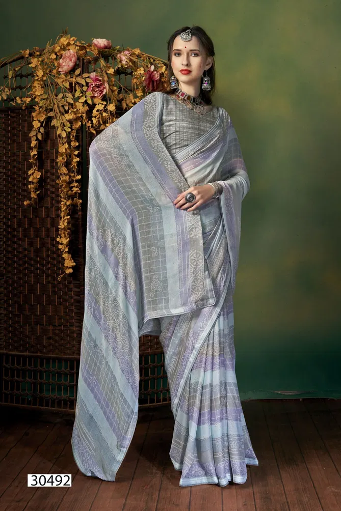 Iksha By Vallabhi Printed Georgette Daily Wear Sarees Exporters In India